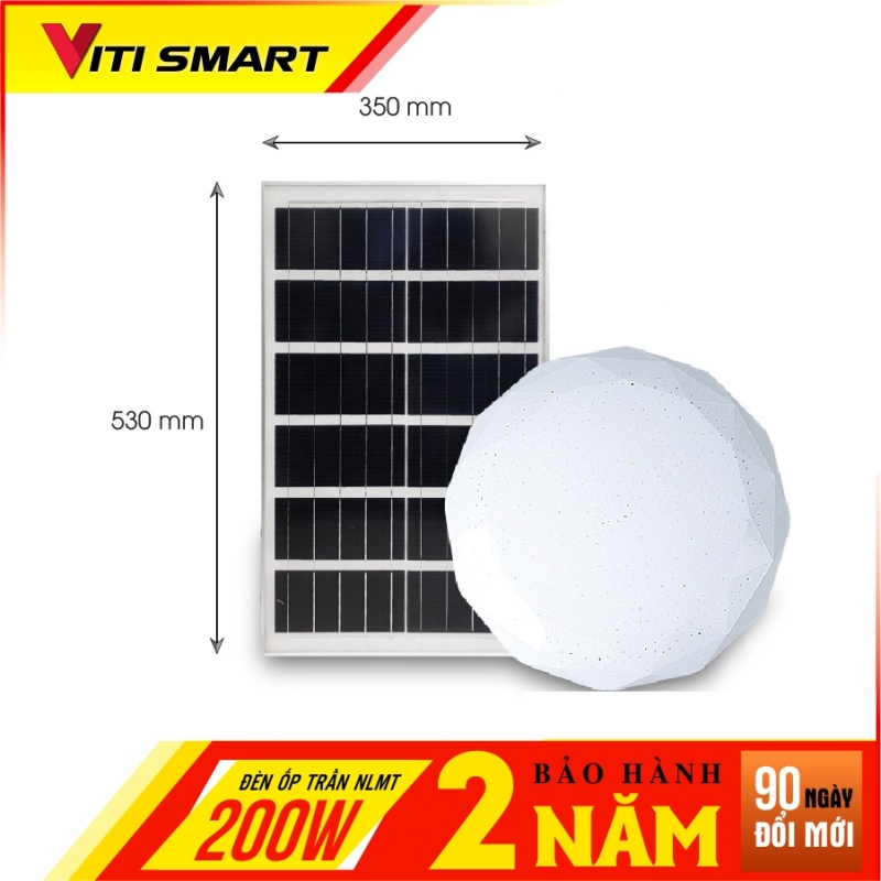 Đèn năng lượng mặt trời ốp trần trong nhà 200W