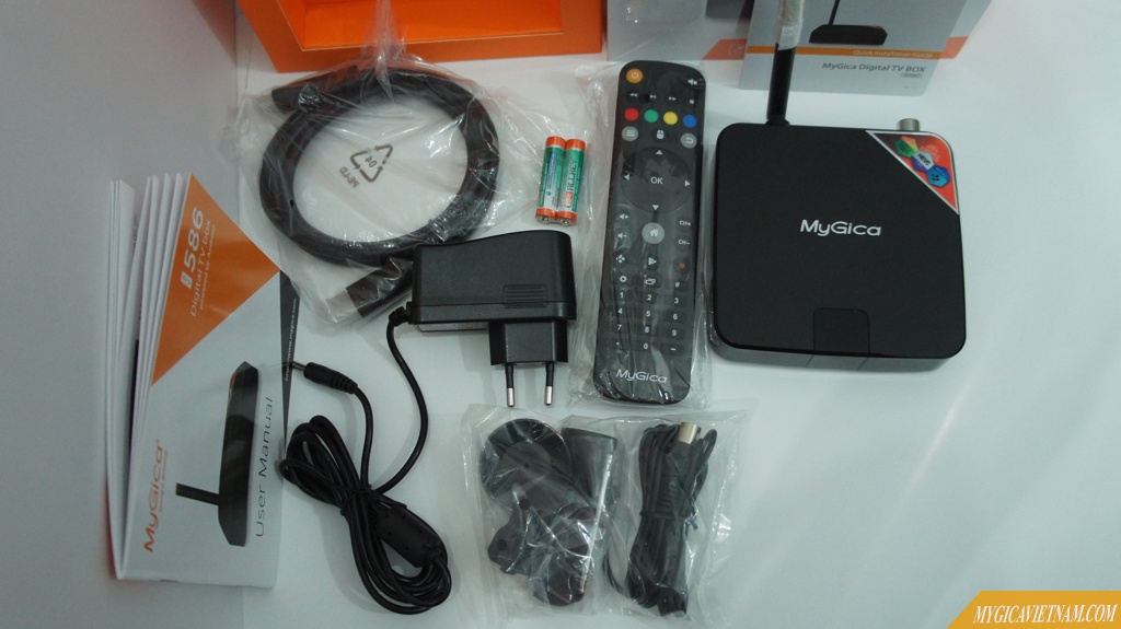 Đập hộp Review MYGICA ATV586 Quadcore Android box tích hợp đầu thu KTS DVBT2